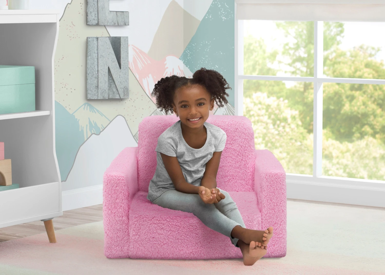 Delta Children Cozee Flip-Out Sherpa 2-in-1 Convertible Chair To Lounger For Kids 7 Delta Children Cozee Flip-Out Sherpa 2-in-1 Convertible Chair To Lounger For Kids - Image 7