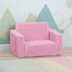 Delta Children Cozee Flip-Out Sherpa 2-in-1 Convertible Chair To Lounger For Kids 32 Delta Children Cozee Flip-Out Sherpa 2-in-1 Convertible Chair To Lounger For Kids -Delta Children Sales Store 208223 5032 Cozee Flip Out Sherpa Chair Pink Lifestyle 103