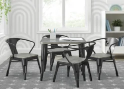 Delta Children Bistro Table And 4 Chair Set 30 Delta Children Bistro Table And 4 Chair Set -Delta Children Sales Store 560302 1438 Bistro Table Black wGrey Barnboard Lifestyle 08 scaled