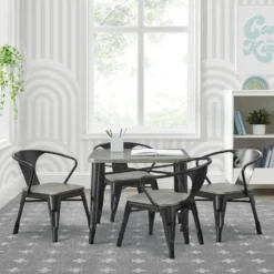 Delta Children Bistro Table And 4 Chair Set 34 Delta Children Bistro Table And 4 Chair Set -Delta Children Sales Store 560302 1438 Bistro Table Black wGrey Barnboard Lifestyle 108 scaled
