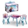 Delta Children Frozen 4-Piece Playroom Set - Includes Table With 2 Chairs And Deluxe Toy Box
