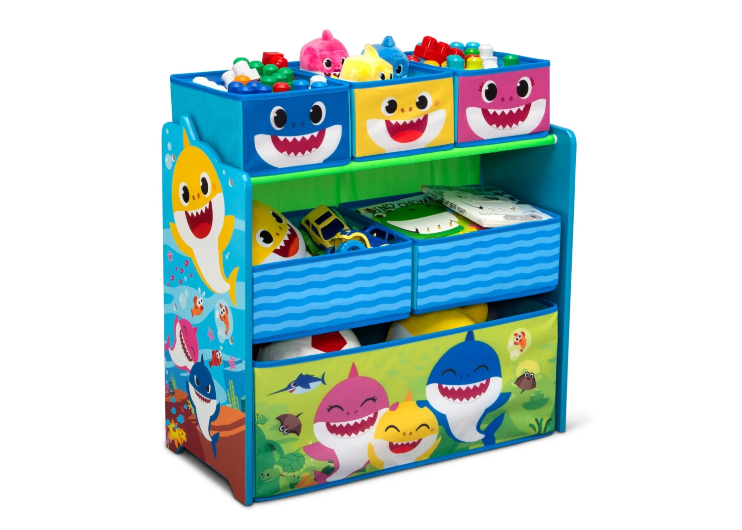 Delta Children Baby Shark 5-Piece Toddler Bedroom Set - Includes Toddler Bed, Table With 2 Chairs And 6 Bin Design And Store Toy Organizer 3 Delta Children Baby Shark 5-Piece Toddler Bedroom Set - Includes Toddler Bed, Table With 2 Chairs And 6 Bin Design And Store Toy Organizer - Image 3