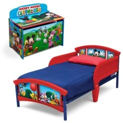 Delta Children Disney Mickey Mouse 2-Piece Toddler Bedroom Set- Includes Toddler Bed And Deluxe Toy Box