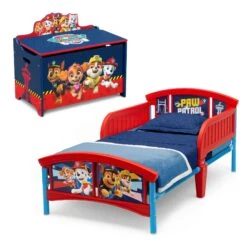 Delta Children PAW Patrol 2-Piece Toddler Bedroom Set - Includes Toddler Bed And Deluxe Toy Box