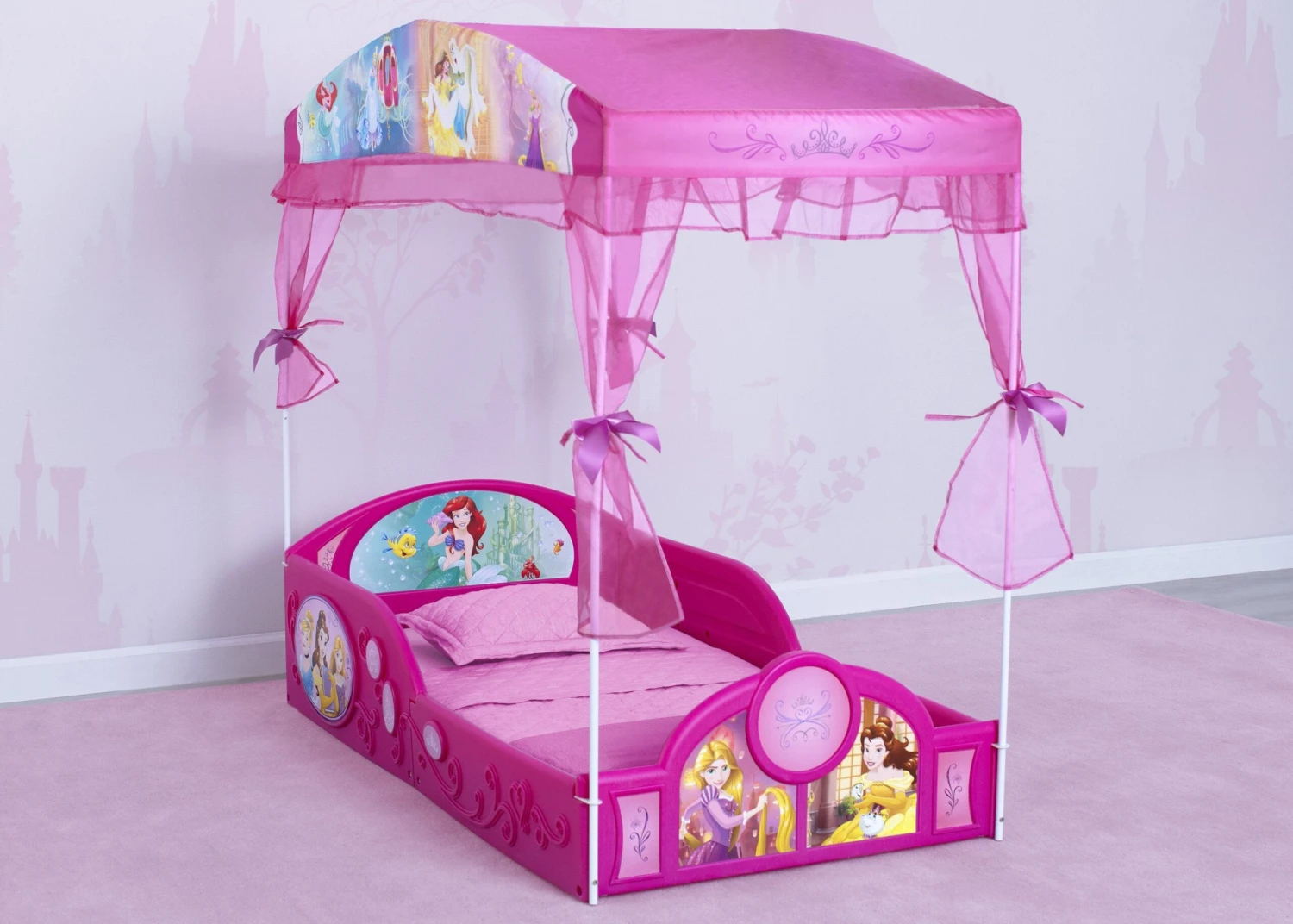 Disney Princess Plastic Sleep And Play Toddler Bed With Canopy By Delta Children 1 Disney Princess Plastic Sleep And Play Toddler Bed With Canopy By Delta Children