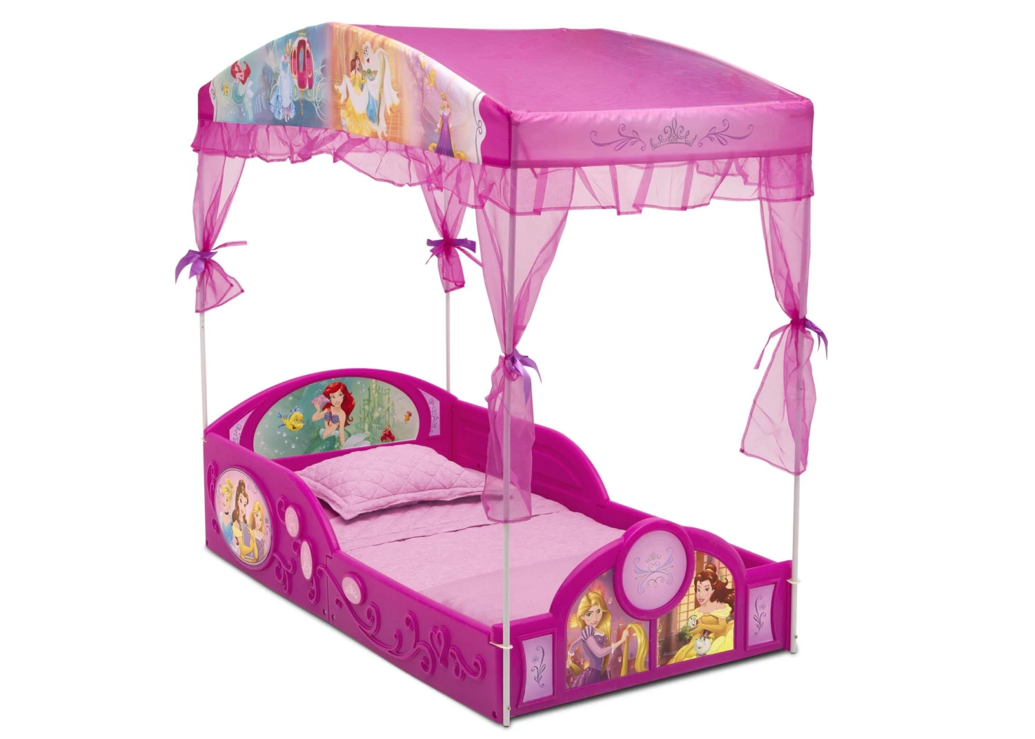 Disney Princess Plastic Sleep And Play Toddler Bed With Canopy By Delta Children 2 Disney Princess Plastic Sleep And Play Toddler Bed With Canopy By Delta Children - Image 2