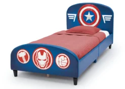 Delta Children Avengers Upholstered Twin Bed 13 Delta Children Avengers Upholstered Twin Bed -Delta Children Sales Store BB87065AV avengers twin bed left hi res scaled