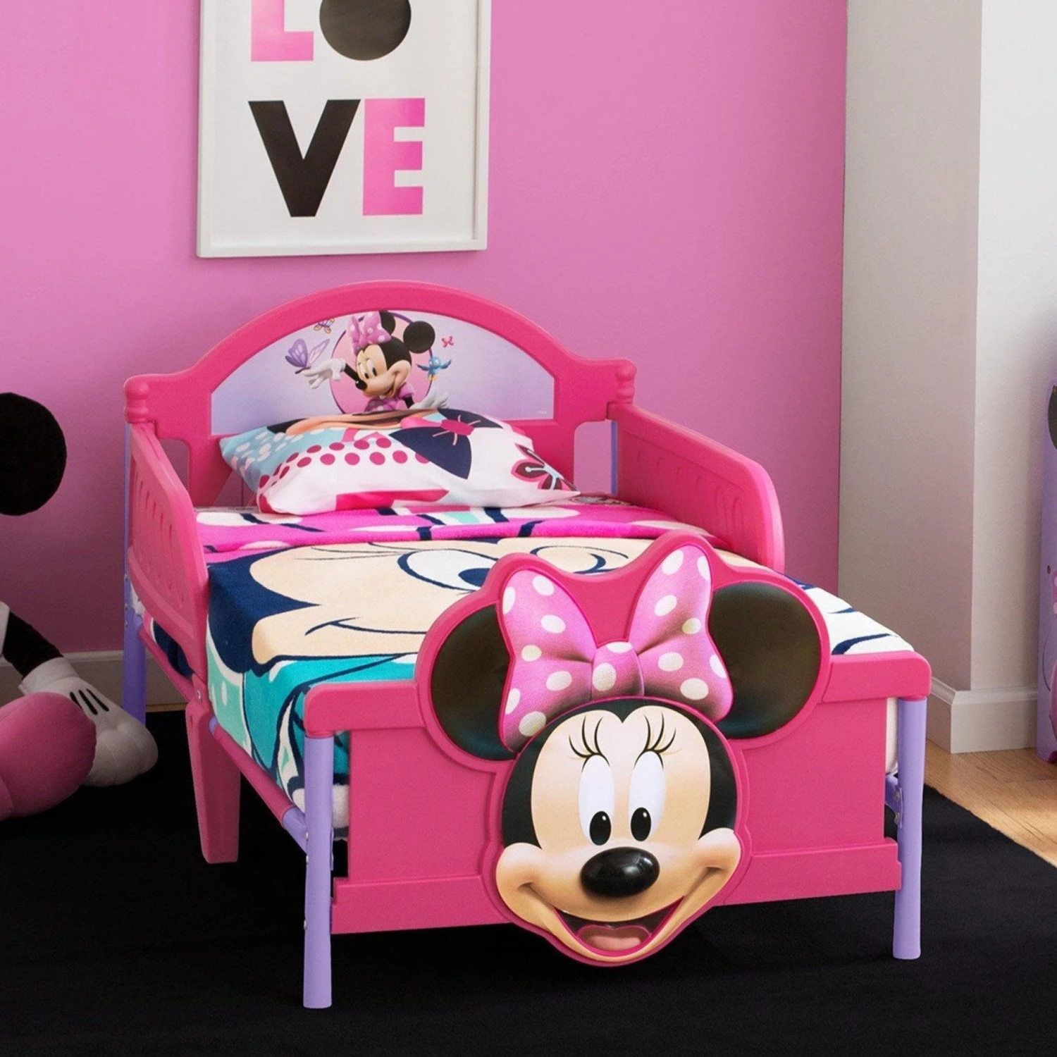 Delta Children Minnie Mouse Plastic 3D Toddler Bed 1 Delta Children Minnie Mouse Plastic 3D Toddler Bed