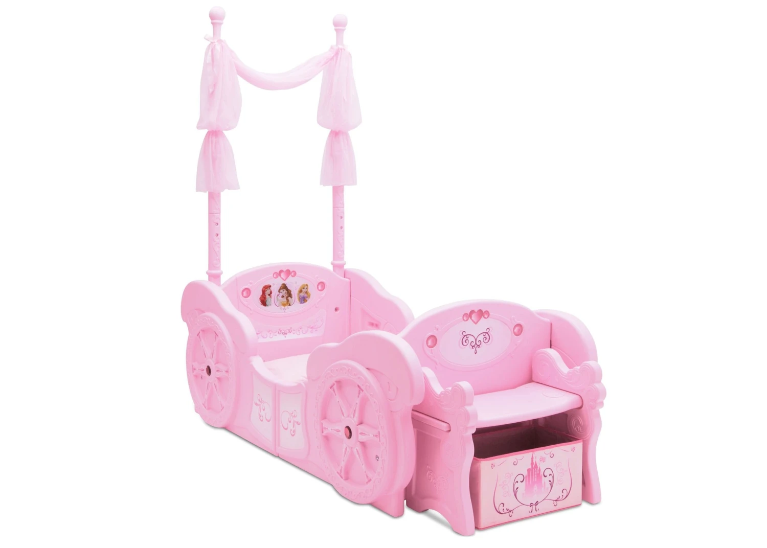 Delta Children Princess Carriage Convertible Toddler-to-Twin Bed 5 Delta Children Princess Carriage Convertible Toddler-to-Twin Bed - Image 5