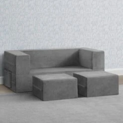 Delta Children Convertible Sofa And Play Set For Kids And Toddlers Modular Foam Couch And Flip Out Lounger With 2 Ottomans 21 Delta Children Convertible Sofa And Play Set For Kids And Toddlers Modular Foam Couch And Flip Out Lounger With 2 Ottomans -Delta Children Sales Store CFO1010 5000 Cozee Sofa and Play Set Grey Mink Lifestyle 103