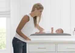 Delta Children Personalized Contoured Changing Pad With Plush Cover 11 Delta Children Personalized Contoured Changing Pad With Plush Cover -Delta Children Sales Store EM201270 5000 Embroidered Changing Pad Grey Lifestyle 02 scaled