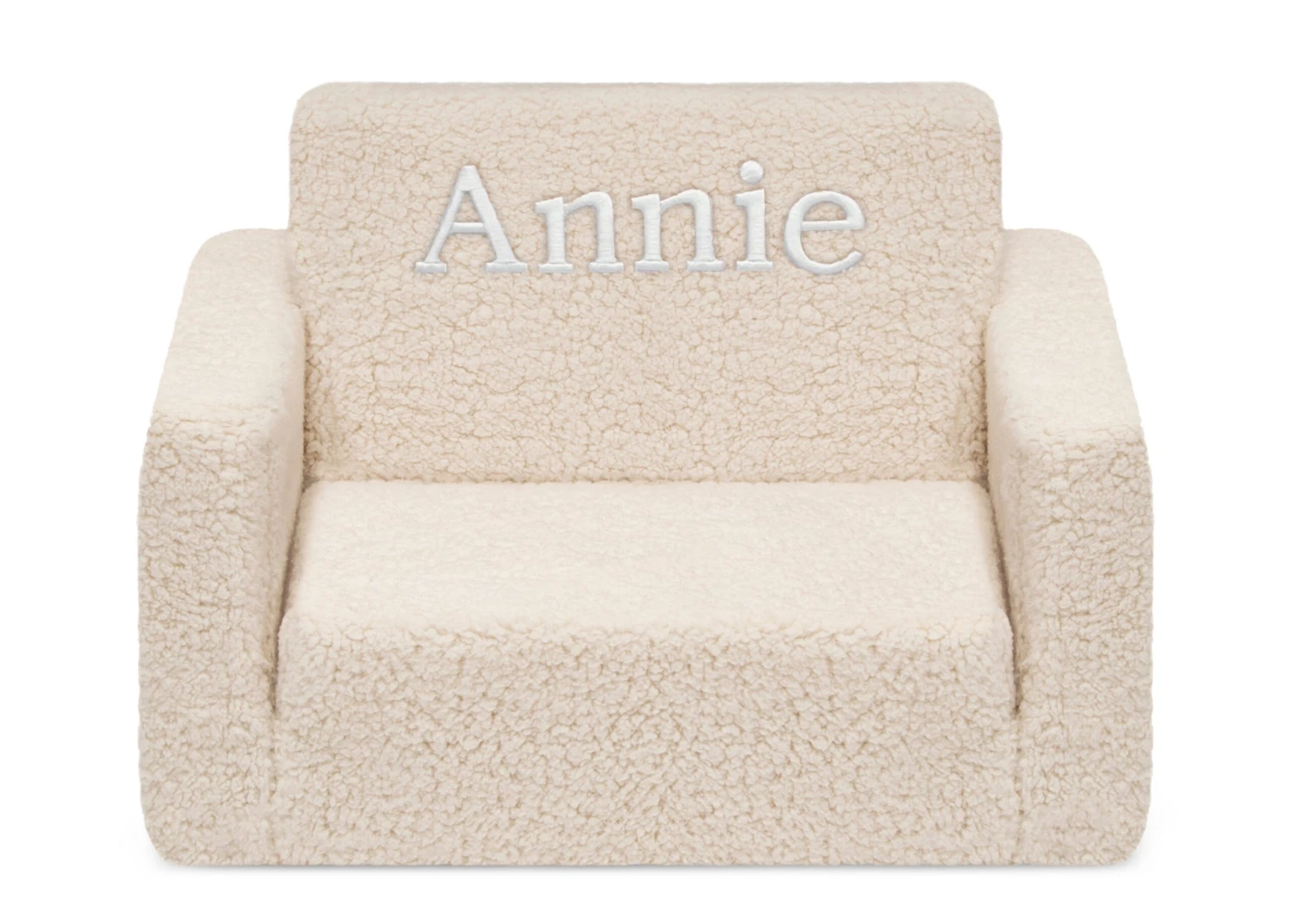 Delta Children Personalized Cozee Flip-Out Sherpa 2-in-1 Convertible Chair To Lounger For Kids 8 Delta Children Personalized Cozee Flip-Out Sherpa 2-in-1 Convertible Chair To Lounger For Kids - Image 8