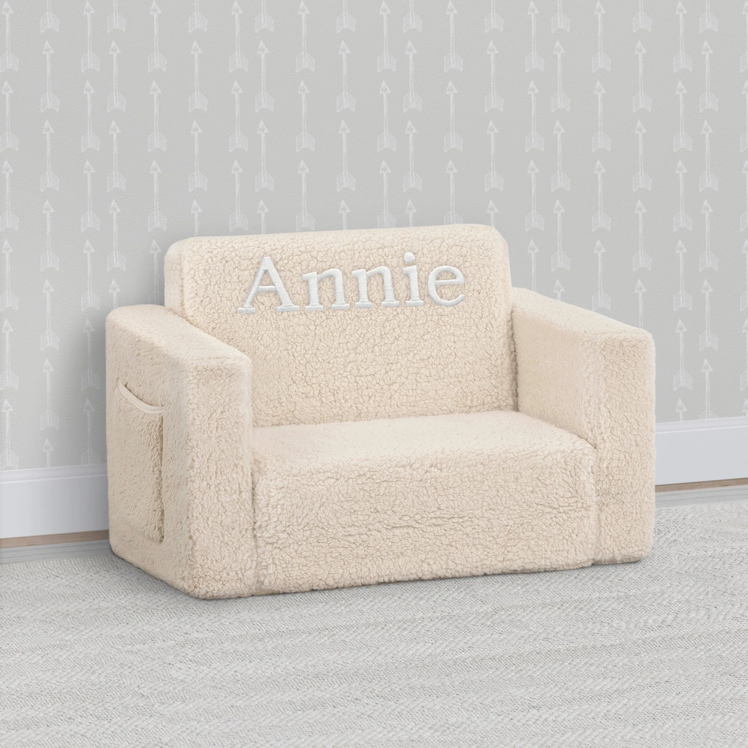 Delta Children Personalized Cozee Flip-Out Sherpa 2-in-1 Convertible Chair To Lounger For Kids 17 Delta Children Personalized Cozee Flip-Out Sherpa 2-in-1 Convertible Chair To Lounger For Kids - Image 17