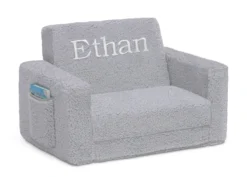 Delta Children Personalized Cozee Flip-Out Sherpa 2-in-1 Convertible Chair To Lounger For Kids 20 Delta Children Personalized Cozee Flip-Out Sherpa 2-in-1 Convertible Chair To Lounger For Kids -Delta Children Sales Store EM208223 5031 Cozee Flip Out Chair Sherpa Grey Embroidered Silo 08 scaled