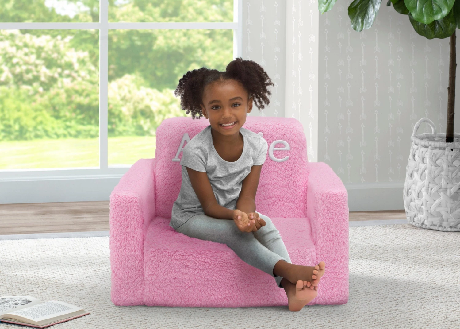 Delta Children Personalized Cozee Flip-Out Sherpa 2-in-1 Convertible Chair To Lounger For Kids 7 Delta Children Personalized Cozee Flip-Out Sherpa 2-in-1 Convertible Chair To Lounger For Kids - Image 7