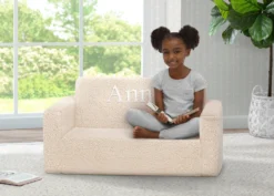 Delta Children Personalized Cozee Flip-Out Sherpa 2-in-1 Convertible Sofa To Lounger For Kids 25 Delta Children Personalized Cozee Flip-Out Sherpa 2-in-1 Convertible Sofa To Lounger For Kids -Delta Children Sales Store EM208223W 5030 Cozee Flip Out Sofa Sherpa Cream Embroidered Lifestyle 02 scaled