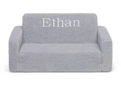 Delta Children Personalized Cozee Flip-Out Sherpa 2-in-1 Convertible Sofa To Lounger For Kids 29 Delta Children Personalized Cozee Flip-Out Sherpa 2-in-1 Convertible Sofa To Lounger For Kids -Delta Children Sales Store EM208223W 5031 Cozee Flip Out Sofa Sherpa Grey Silo 01