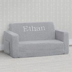 Delta Children Personalized Cozee Flip-Out Sherpa 2-in-1 Convertible Sofa To Lounger For Kids 24 Delta Children Personalized Cozee Flip-Out Sherpa 2-in-1 Convertible Sofa To Lounger For Kids -Delta Children Sales Store EM208223W 5031 Cozee Flip Out Sofa Sherpa Grey Lifestyle 103