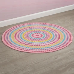Delta Children Rainbow Dot Round Area Rug For Kids, 39-Inch 9 Delta Children Rainbow Dot Round Area Rug For Kids, 39-Inch -Delta Children Sales Store N1802 3021 rug rainbowdot lifestyle 102 scaled