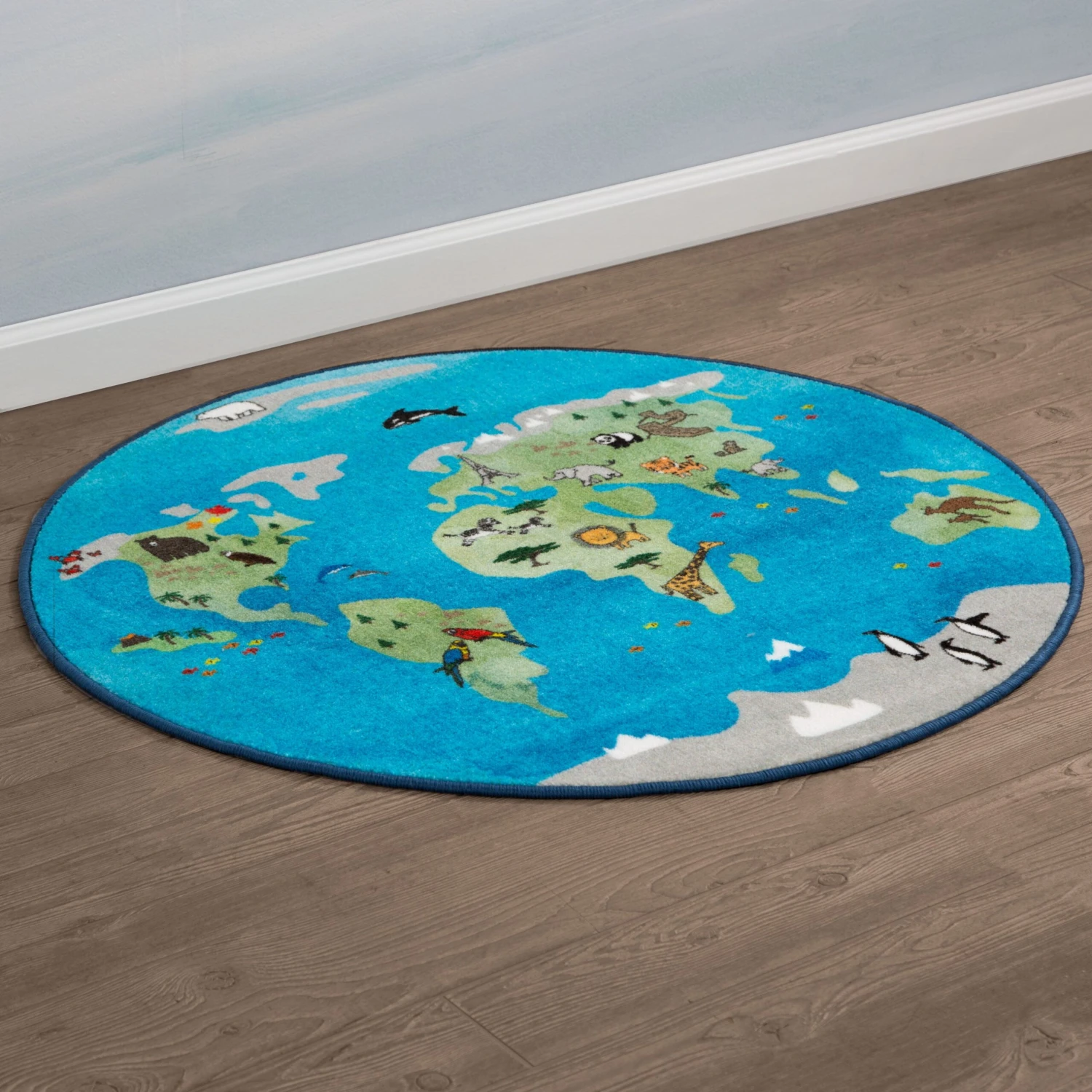 Delta Children World Map Round Area Rug For Kids, 39-Inch 5 Delta Children World Map Round Area Rug For Kids, 39-Inch - Image 5