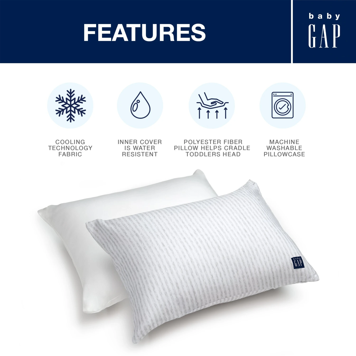 BabyGap Toddler Pillow With 2 Cooling Covers 4 BabyGap Toddler Pillow With 2 Cooling Covers - Image 4