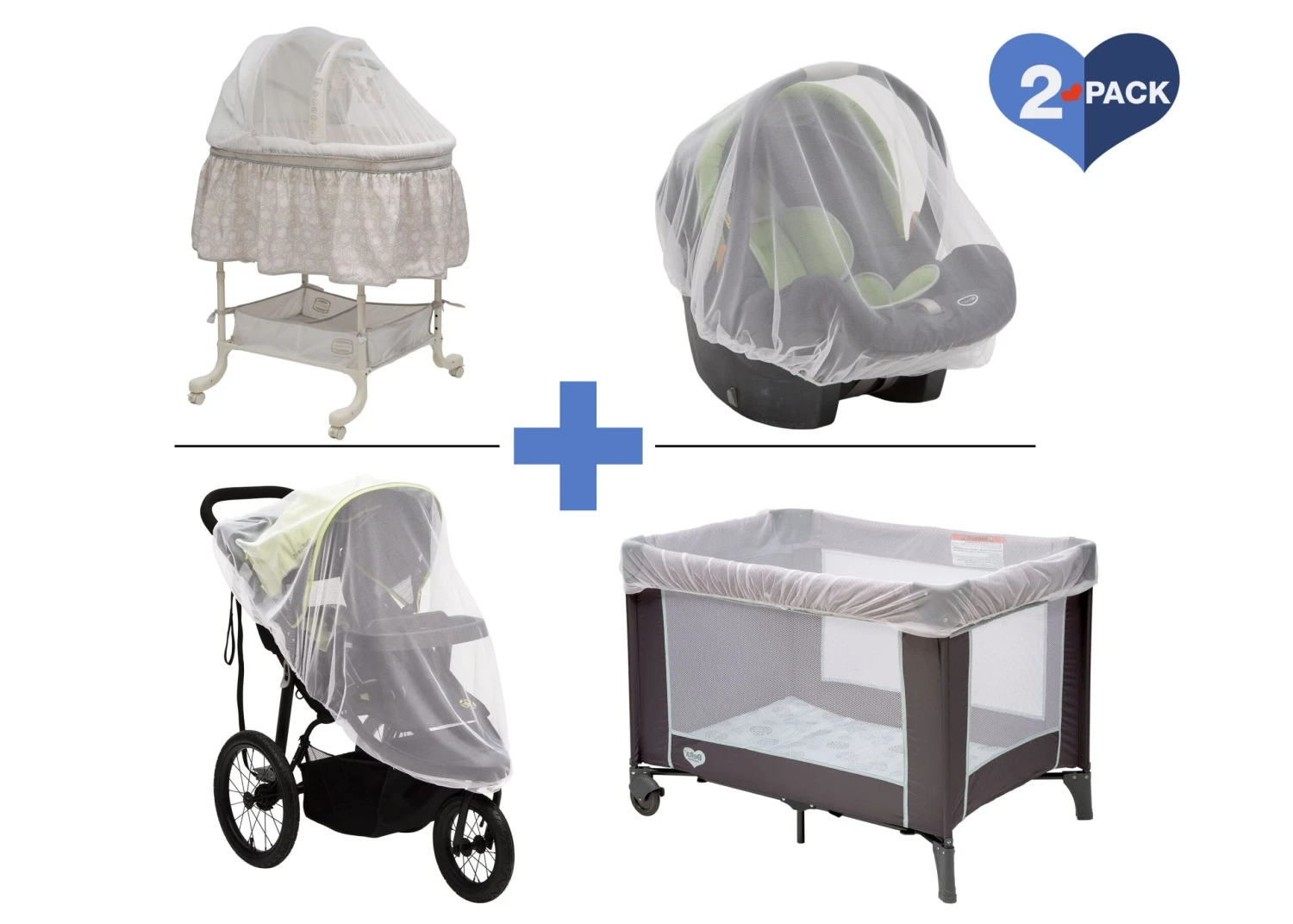 Delta Children 2-Pack Of Universal Mosquito Nets For Strollers, Joggers, Play Yards, Pack ‘n Plays, Infant Cars Seats, Infant Strollers & Bassinets 2 Delta Children 2-Pack Of Universal Mosquito Nets For Strollers, Joggers, Play Yards, Pack ‘n Plays, Infant Cars Seats, Infant Strollers & Bassinets - Image 2