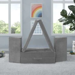 Delta Children Cozee 4-Piece Lounger And Play Set Sofa/Couch 14 Delta Children Cozee 4-Piece Lounger And Play Set Sofa/Couch -Delta Children Sales Store SL1001 5000 Cozee Lounger Play Set Grey Mink lifestyle 102