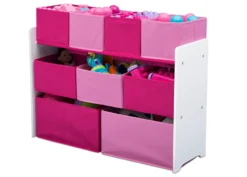 Delta Children Deluxe Multi-Bin Toy Organizer With Storage Bins 27 Delta Children Deluxe Multi-Bin Toy Organizer With Storage Bins -Delta Children Sales Store TB83413GN pink white generic xtra wide multibin left props hi res scaled