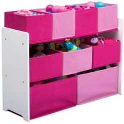 Delta Children Deluxe Multi-Bin Toy Organizer With Storage Bins 33 Delta Children Deluxe Multi-Bin Toy Organizer With Storage Bins -Delta Children Sales Store TB83413GN pink white generic xtra wide multibin right props hi res fcb3da97 cfce 4bf6 9e54 8f84515a137f