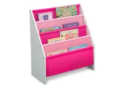 Delta Children Sling Book Rack Bookshelf For Kids 20 Delta Children Sling Book Rack Bookshelf For Kids -Delta Children Sales Store TB84413GN book rack white pink right props hi res scaled