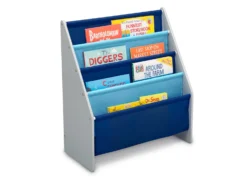 Delta Children Sling Book Rack Bookshelf For Kids 25 Delta Children Sling Book Rack Bookshelf For Kids -Delta Children Sales Store TB84414GN book rack grey blue right props hi res scaled