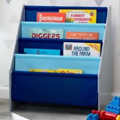 Delta Children Sling Book Rack Bookshelf For Kids 34 Delta Children Sling Book Rack Bookshelf For Kids -Delta Children Sales Store TB84414GN book rack grey blue room left hi res copy abd6deba 8ad3 4fad a8ca edc062b239d9
