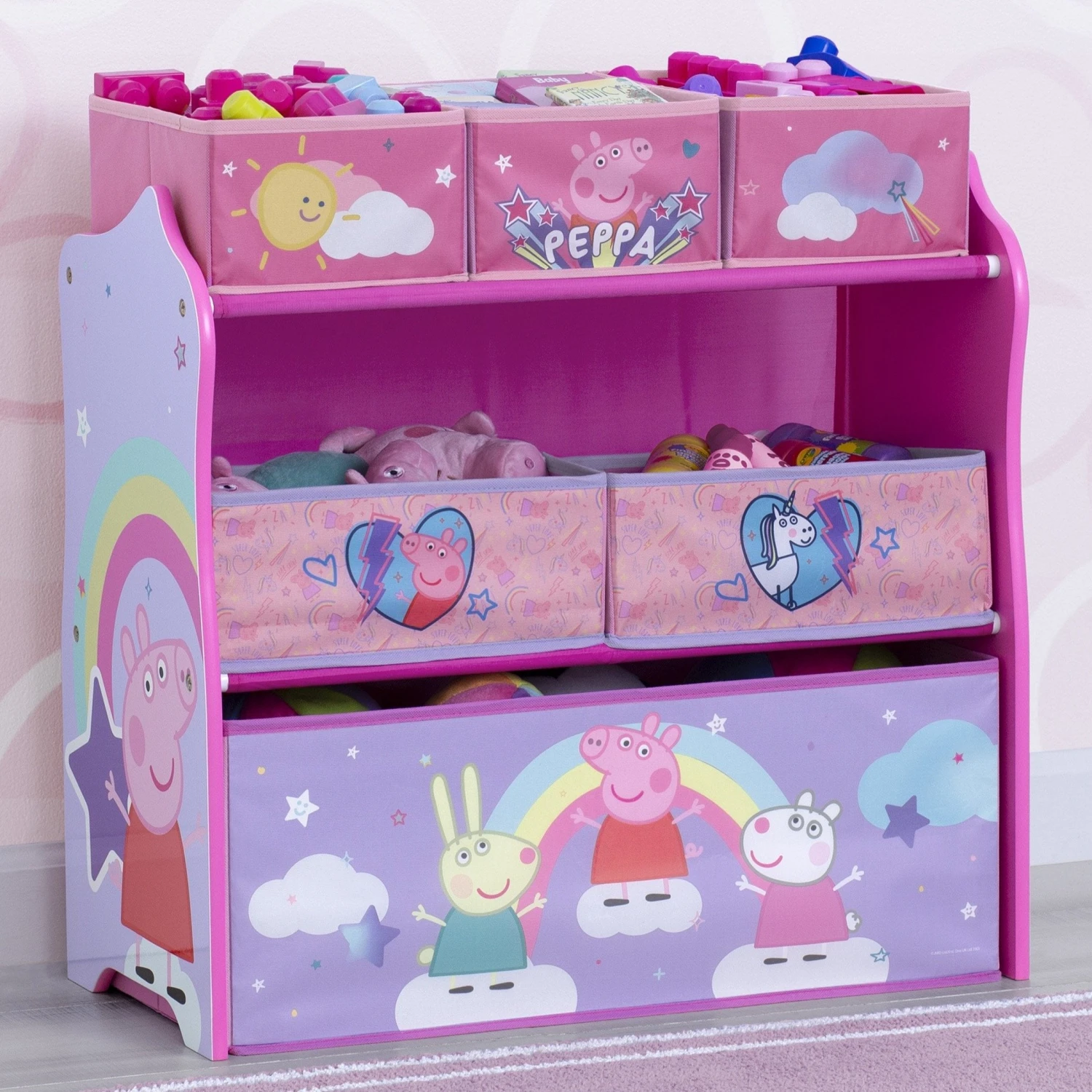 Delta Children Peppa Pig 6 Bin Design And Store Toy Organizer 1 Delta Children Peppa Pig 6 Bin Design And Store Toy Organizer