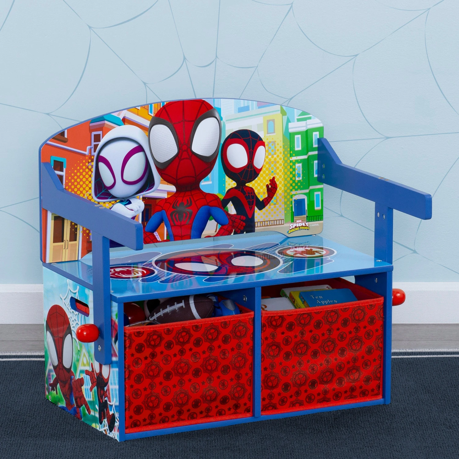 Delta Children Spidey And His Amazing Friends Activity Bench 4 Delta Children Spidey And His Amazing Friends Activity Bench - Image 4