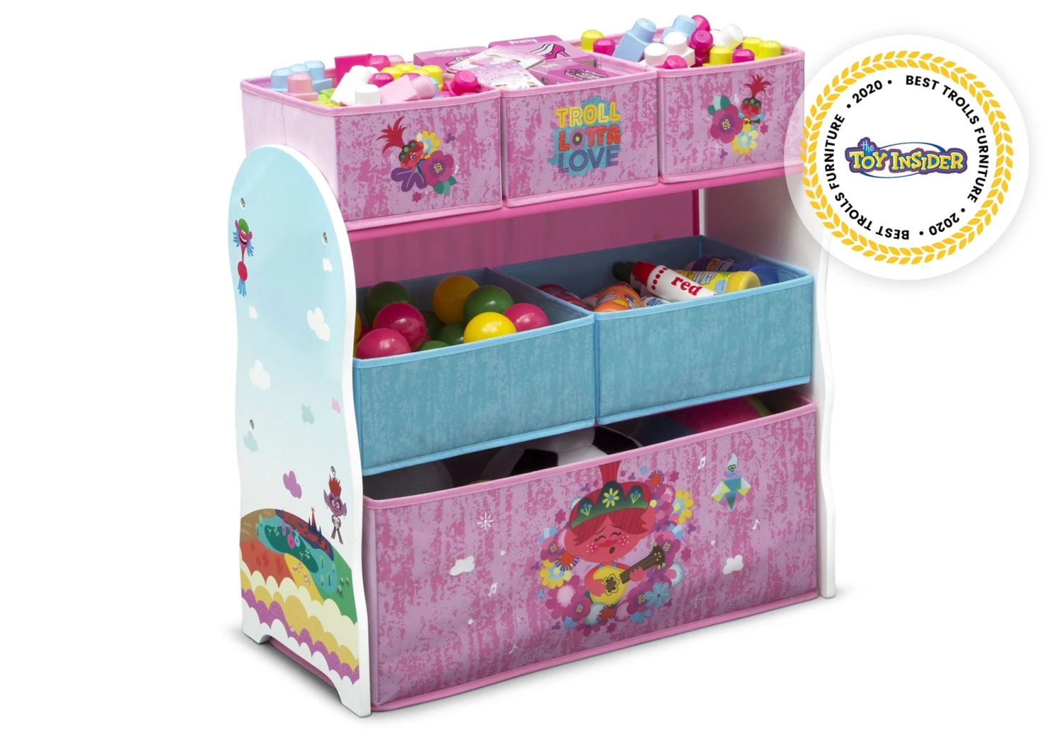 Delta Children Trolls World Tour Design And Store 6 Bin Toy Organizer 2 Delta Children Trolls World Tour Design And Store 6 Bin Toy Organizer - Image 2
