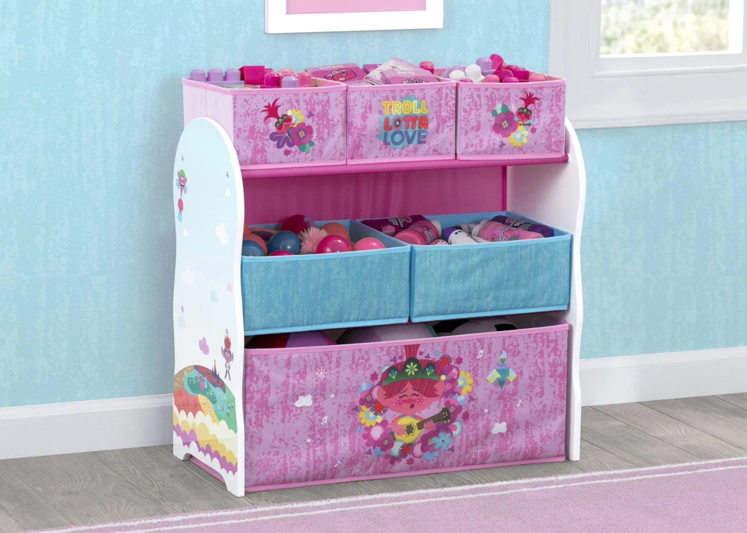 Delta Children Trolls World Tour Design And Store 6 Bin Toy Organizer 1 Delta Children Trolls World Tour Design And Store 6 Bin Toy Organizer