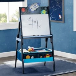 Delta Children Space Adventures Wooden Activity Easel With Storage -Delta Children Sales Store TE87544SA space whiteboard easel hangtag high res 0f46a91e cbcf 4d67 8423 1d17d2e7a455