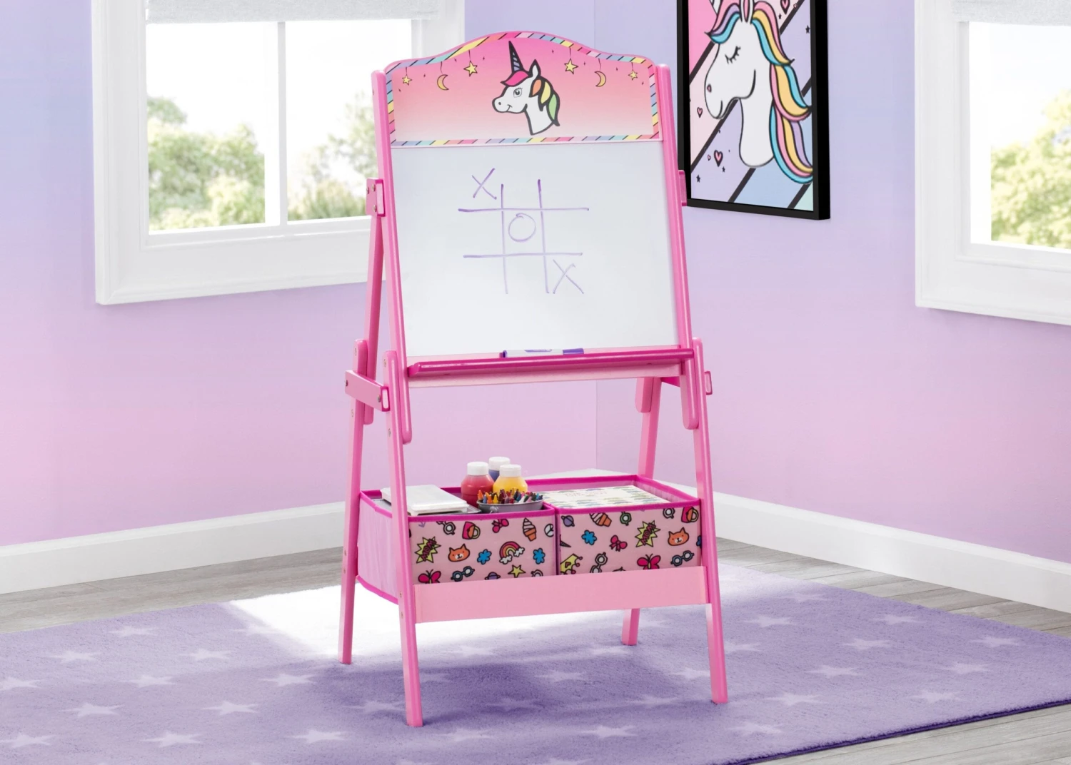 Delta Children Rainbow Dreams Wooden Activity Easel With Storage 1 Delta Children Rainbow Dreams Wooden Activity Easel With Storage