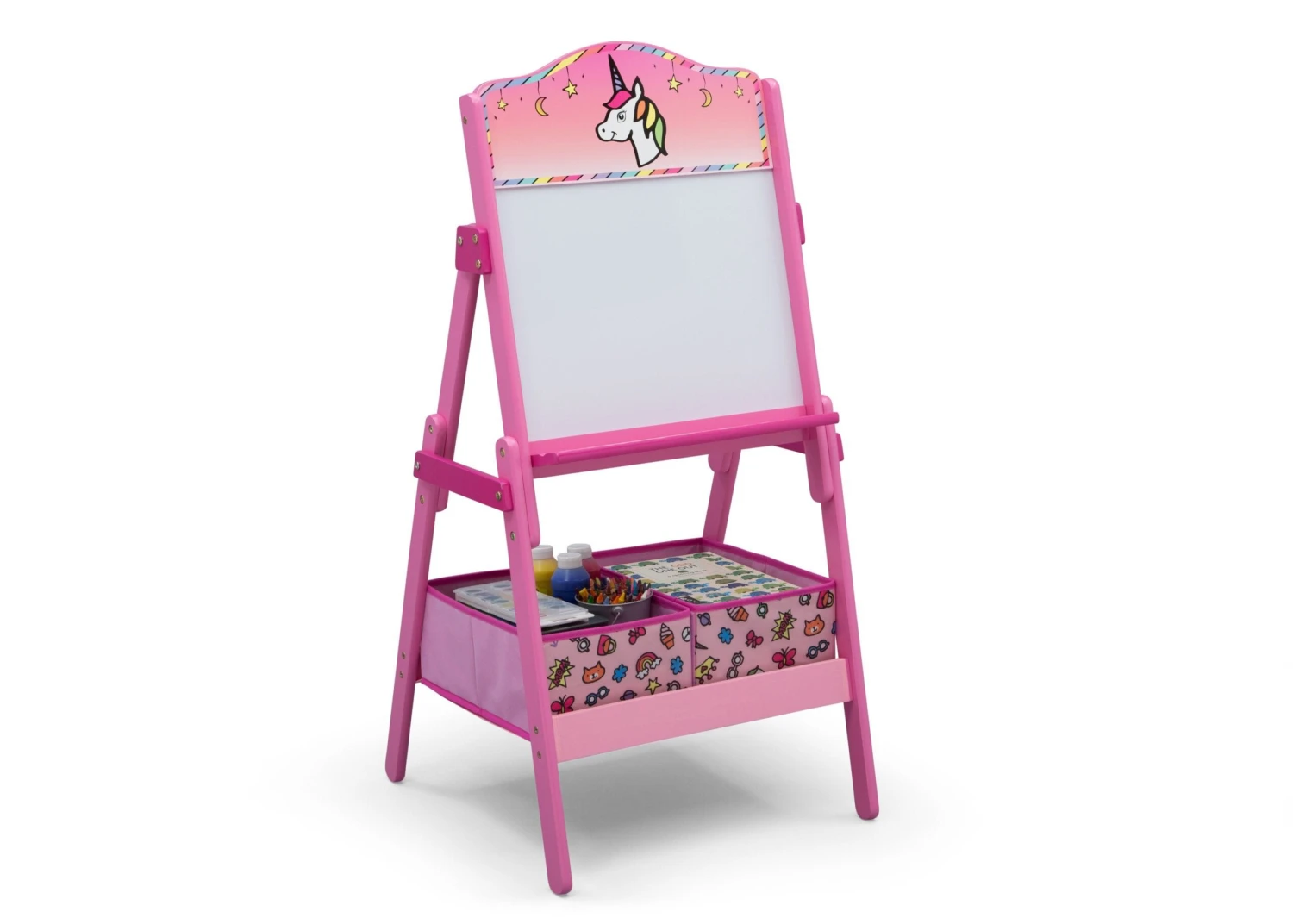 Delta Children Rainbow Dreams Wooden Activity Easel With Storage 2 Delta Children Rainbow Dreams Wooden Activity Easel With Storage - Image 2