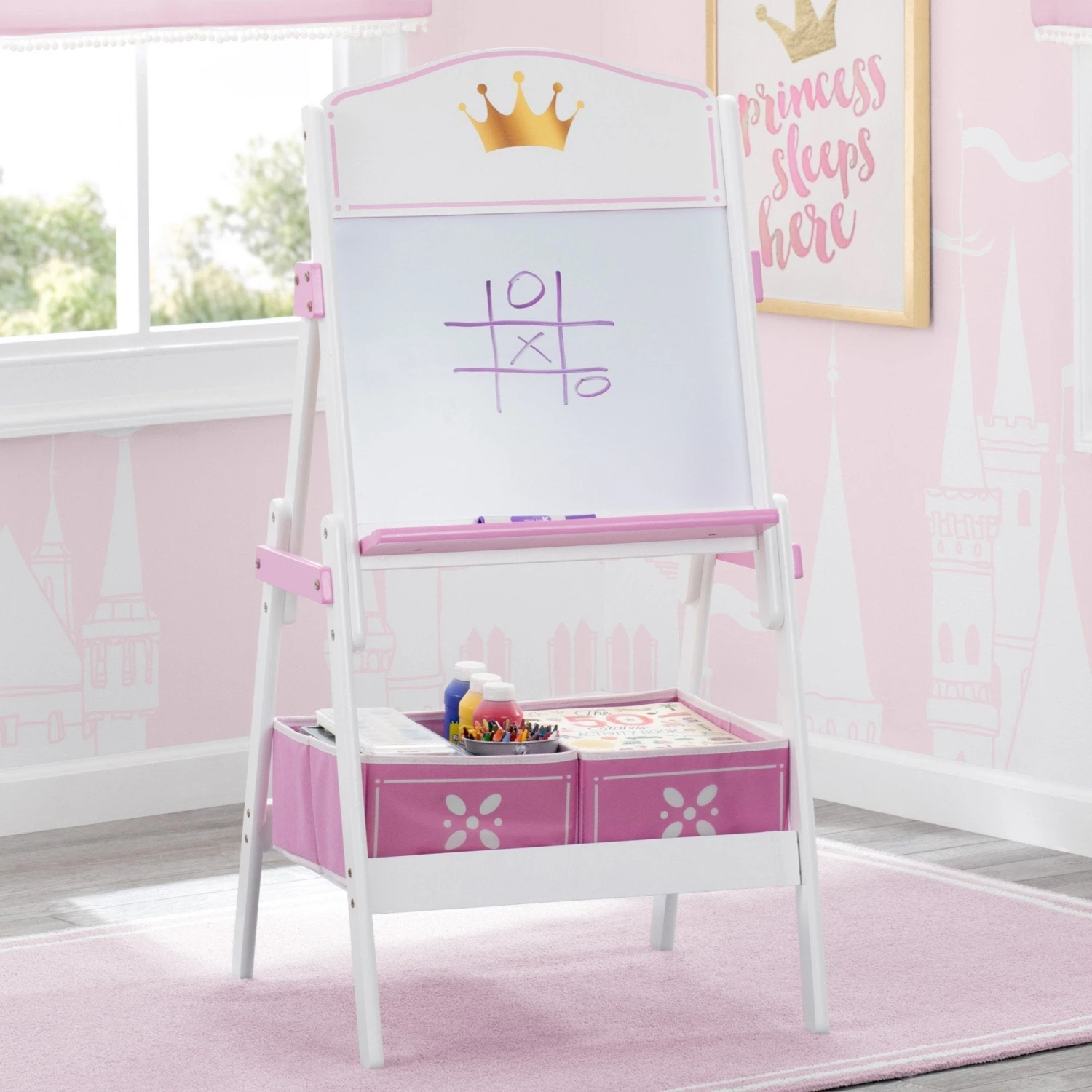 Delta Children Princess Crown Wooden Activity Easel With Storage 4 Delta Children Princess Crown Wooden Activity Easel With Storage - Image 4