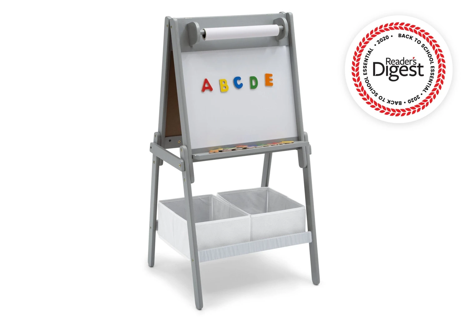 Delta Children Chelsea Double-Sided Storage Easel With Paper Roll And Magnets | Dry Erase Surface & Chalkboard Surface 6 Delta Children Chelsea Double-Sided Storage Easel With Paper Roll And Magnets | Dry Erase Surface & Chalkboard Surface - Image 6