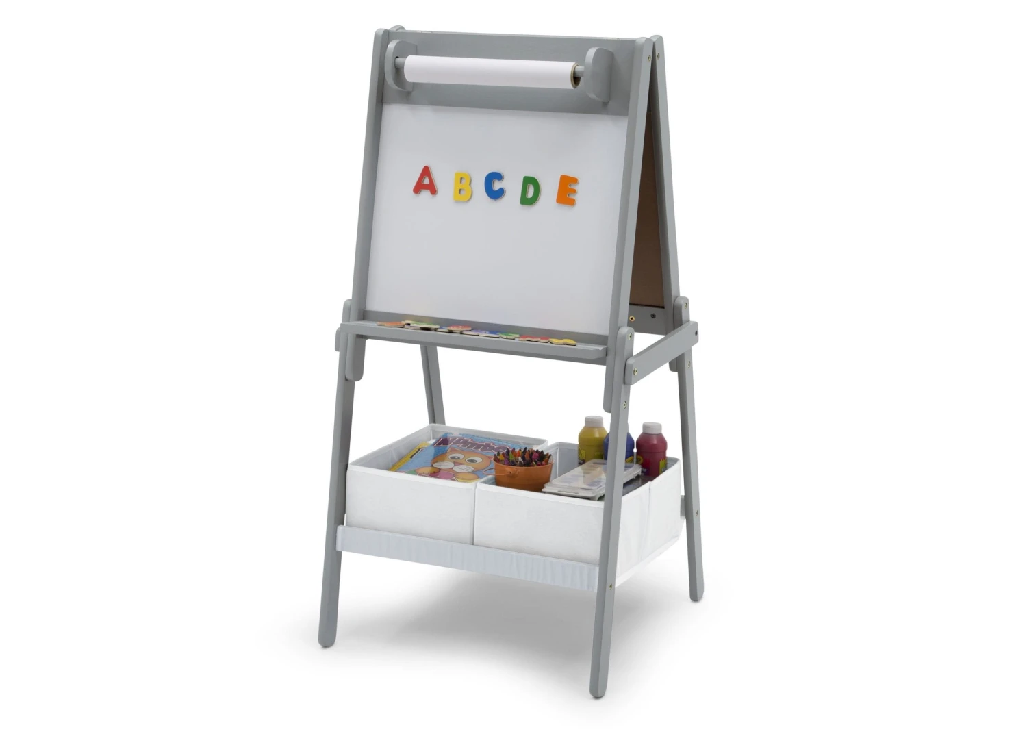 Delta Children Chelsea Double-Sided Storage Easel With Paper Roll And Magnets | Dry Erase Surface & Chalkboard Surface 4 Delta Children Chelsea Double-Sided Storage Easel With Paper Roll And Magnets | Dry Erase Surface & Chalkboard Surface - Image 4