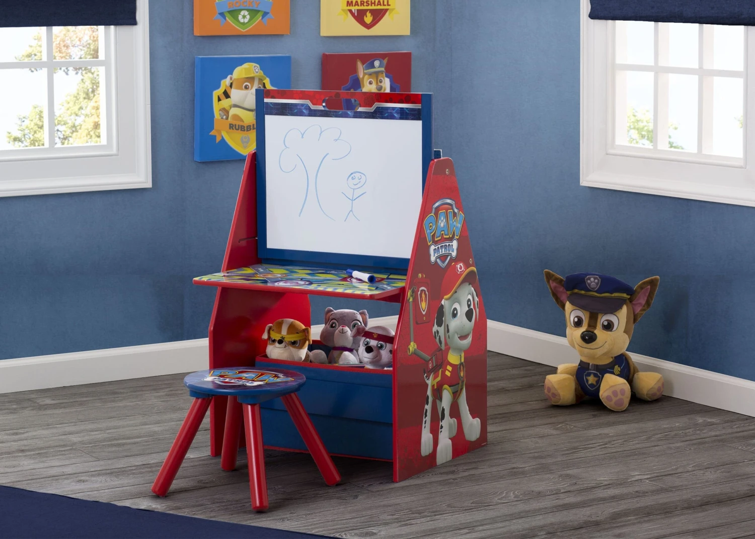 Delta Children PAW Patrol Deluxe Kids Art Table - Easel, Desk, Stool, Toy Organizer 1 Delta Children PAW Patrol Deluxe Kids Art Table - Easel, Desk, Stool, Toy Organizer