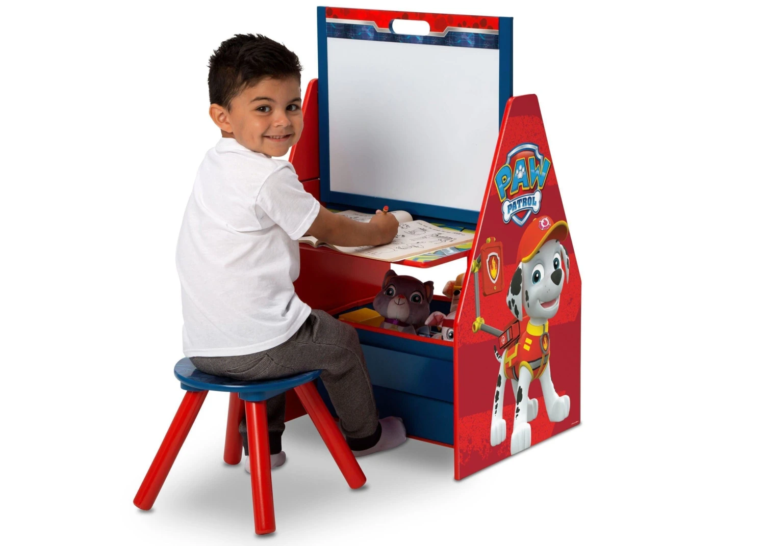Delta Children PAW Patrol Deluxe Kids Art Table - Easel, Desk, Stool, Toy Organizer 4 Delta Children PAW Patrol Deluxe Kids Art Table - Easel, Desk, Stool, Toy Organizer - Image 4