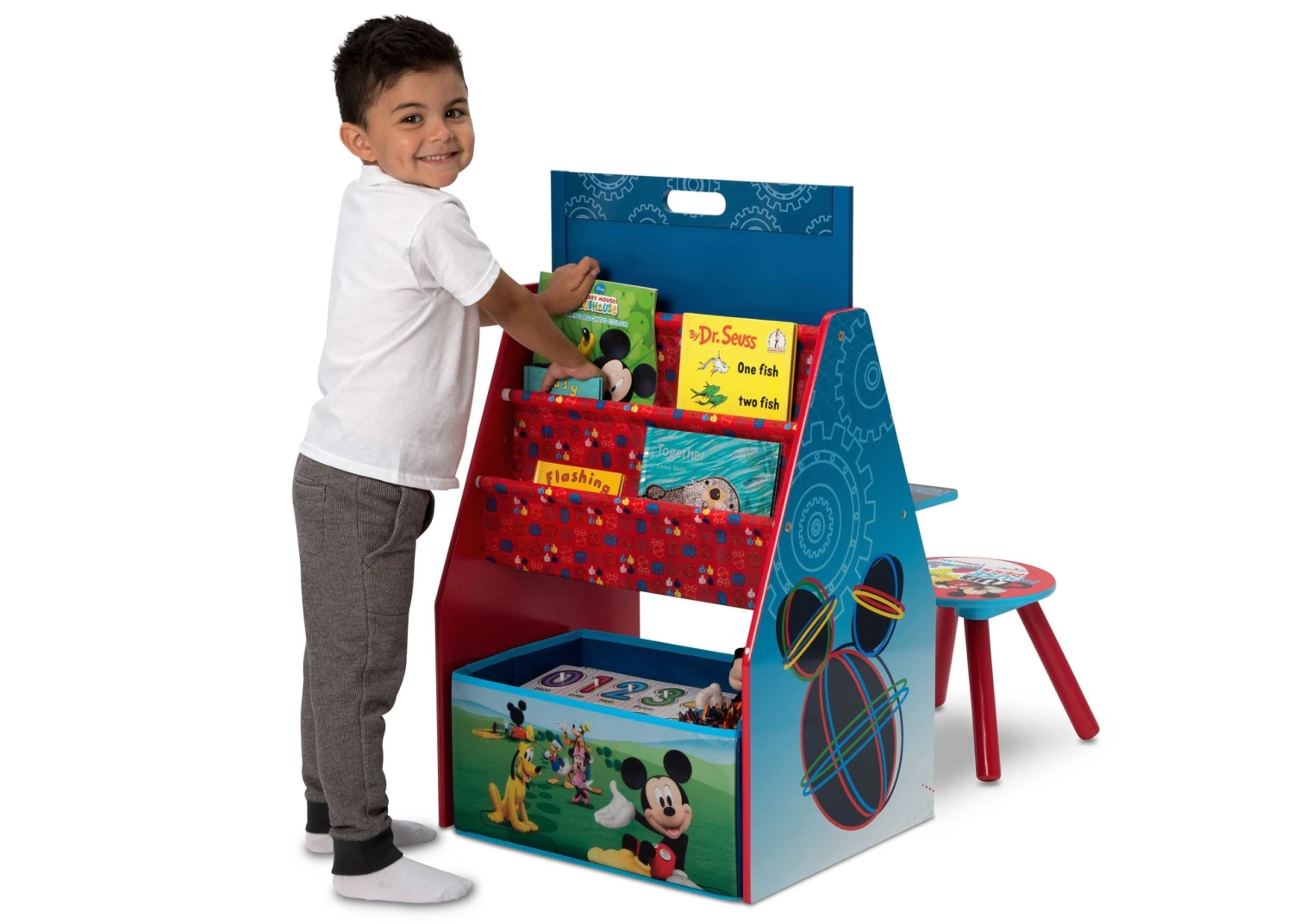 Delta Children Mickey Mouse Activity Center - Easel Desk With Stool & Toy Organizer 4 Delta Children Mickey Mouse Activity Center - Easel Desk With Stool & Toy Organizer - Image 4