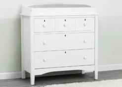 Delta Children Farmhouse 3 Drawer Dresser With Changing Top 39 Delta Children Farmhouse 3 Drawer Dresser With Changing Top -Delta Children Sales Store W112030 1349 Farmhouse 3drw dresser with topper hangtag 5x7 reshoot scaled