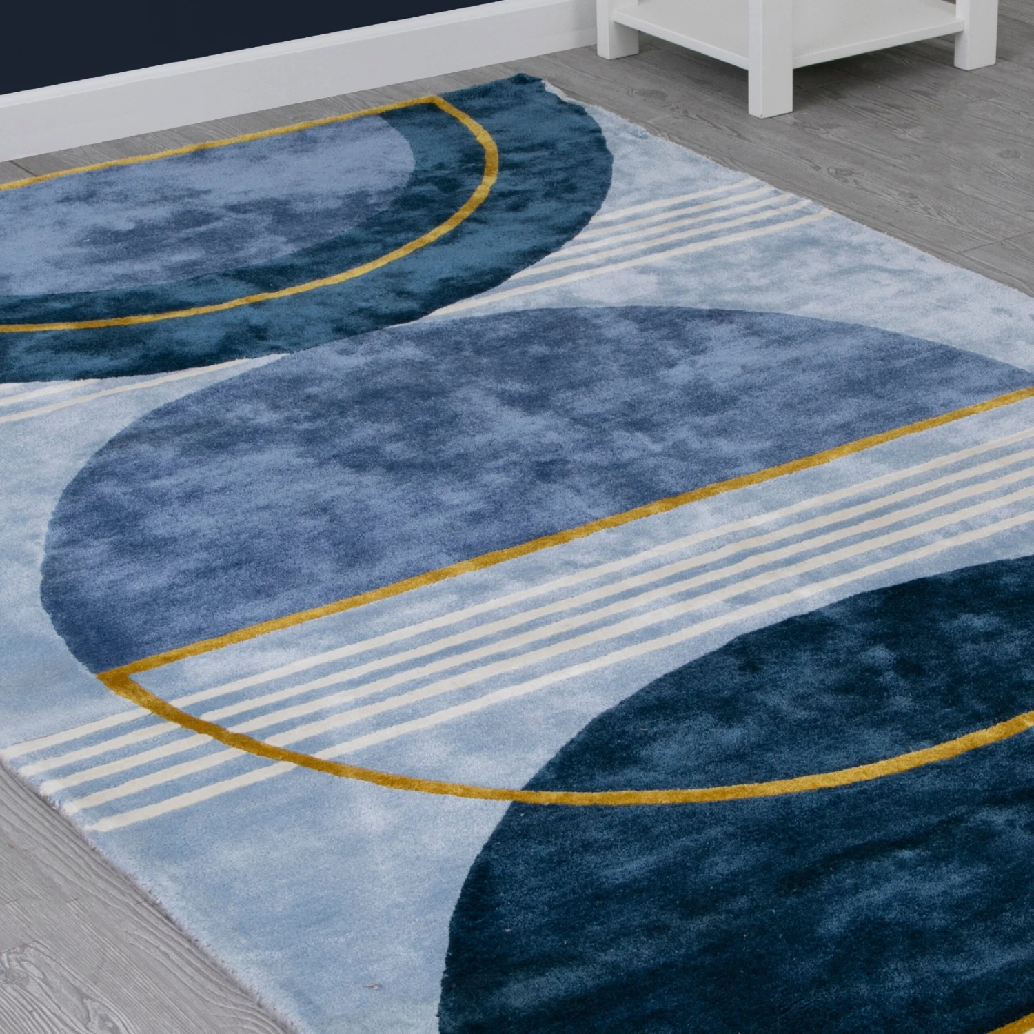 Delta Children Blue Abstract Hand-Tufted Area Rug 5x8 5 Delta Children Blue Abstract Hand-Tufted Area Rug 5x8 - Image 5