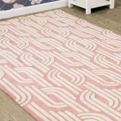 Delta Children Rose Links Hand-Tufted Wool Blend Area Rug 5x8 9 Delta Children Rose Links Hand-Tufted Wool Blend Area Rug 5x8 -Delta Children Sales Store Z1012DEC 929 Rug Coral Links Lifestyle 102 scaled