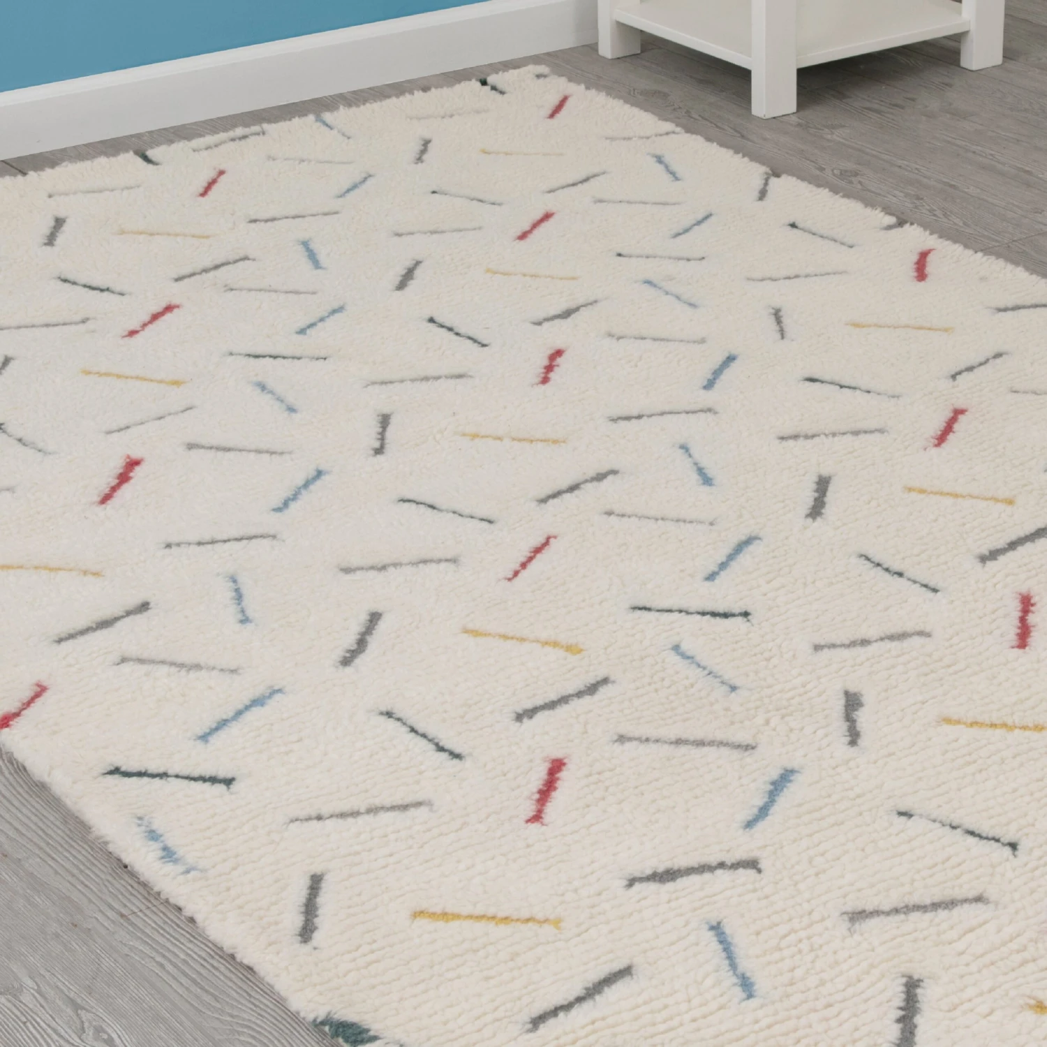 Delta Children Colored Sprinkles Hand-Tufted 100% Wool Area Rug 5x8 5 Delta Children Colored Sprinkles Hand-Tufted 100% Wool Area Rug 5x8 - Image 5