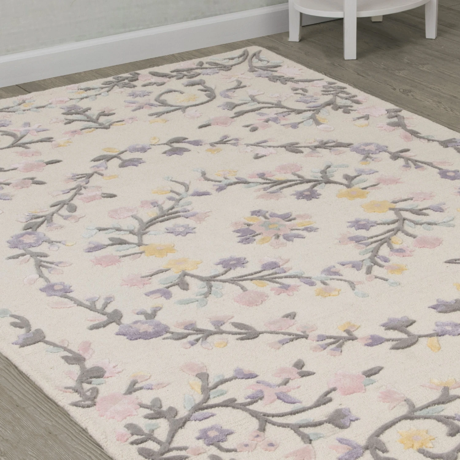 Delta Children Floral Garden Hand-Tufted Wool Blend Area Rug 5x8 5 Delta Children Floral Garden Hand-Tufted Wool Blend Area Rug 5x8 - Image 5